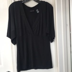 Black Dolman sleeve V neck shirt
